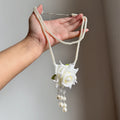 Light Luxury Faux Pearl Rose Flower Necklace French Elegant Clavicle Chain For Women view 3