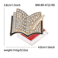 Alloy Enamel Rhinestone Book Brooch For Men And Women Clothing view 6