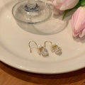 Light Luxury Korean Zircon Flower Faux Pearl Hook Earrings For Women view 2