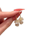 Light Luxury Korean Zircon Flower Faux Pearl Hook Earrings For Women view 5