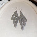 European American Style Iron Leaf Tassel Hook Drop Earrings, 2026 Light Luxury Fashion Jewelry view 4