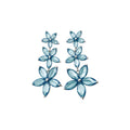 French Luxury Copper Gradient Crystal Flower Stud Earrings, Sparkling Court Style Designer Jewelry view 5