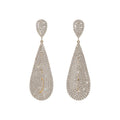 Luxury Full Rhinestone Long Teardrop Copper Drop Earrings Fashion Statement Stud Style view 5