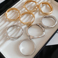 Irregular Twisted Alloy Metal Bangle Modern Minimalist Round Statement Wrist Jewelry view 4