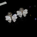 Korean Style Copper Zircon Square Bow Clip-on Earrings For Women, Light Luxury No-Piercing Jewelry view 3