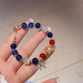 Zircon Bowknot Cat Eye Glass Bead Adjustable Beaded Bracelet For Women view 4