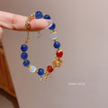 Zircon Bowknot Cat Eye Glass Bead Adjustable Beaded Bracelet For Women view 3