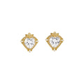 Copper Zircon Heart Huggie Earrings Ultra Sparkly Petite Fashion Light Luxury Design view 5
