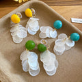 2026 New Dopamine Shell Geometric Round Clip-on Earrings For Women Sweet Summer Resort OL Style view 1
