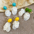 2026 New Dopamine Shell Geometric Round Clip-on Earrings For Women Sweet Summer Resort OL Style view 3