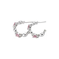 Korean Sweet Cool Pink Heart Copper Stud Earrings, Candy Round Geometric Light Luxury Style view 5