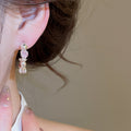 Korean Sweet Cool Pink Heart Copper Stud Earrings, Candy Round Geometric Light Luxury Style view 4
