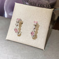 Korean Sweet Cool Pink Heart Copper Stud Earrings, Candy Round Geometric Light Luxury Style view 1