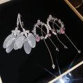 Vacation Style Sparkling Zircon Shell Cross Geometric Stud Earrings For Sweet Island Looks view 2