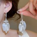 Vacation Style Sparkling Zircon Shell Cross Geometric Stud Earrings For Sweet Island Looks view 3