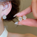 Super Sparkling Zircon Oval Geometric Copper Ear Cuff Earrings Minimalist Modern Women's Jewelry view 2