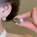 Super Sparkling Zircon Oval Geometric Copper Ear Cuff Earrings Minimalist Modern Women's Jewelry view 4