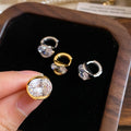 Super Sparkling Zircon Oval Geometric Copper Ear Cuff Earrings Minimalist Modern Women's Jewelry view 3