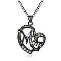 Heart Mom Clear Stone Pendant Necklace Multi Tone Chain view 8