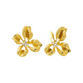 Alloy Zircon Hollow Flower Stud Earrings Irregular Metal Floral Light Luxury Fashion Jewelry view 5
