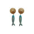 Vintage Enamel Goldfish Drop Earrings Ethnic Style Alloy Silver Needle Jewelry view 5