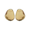 European American Style Iron Crumpled Oval Stud Earrings, Geometric Light Luxury Fashion Jewelry view 5