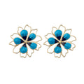Sweet Style Iron Metal Flower Earrings Necklace Jewelry Set For Women Minimalist Fashion Design view 5