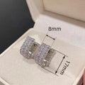 Fashion Double Row Zircon U Shaped Hoop Earrings, Elegant Trendy Cross Border Jewelry view 4