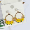 Yellow Floral Hoops