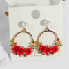 Magenta Floral Hoops