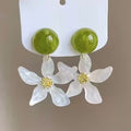 Fresh Forest Style White Resin Starfish Flower Stud Earrings For Women view 1