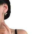 Light Luxury Zircon Mint Butterfly Alloy Stud Earrings For Women 2025 Elegant Niche Style view 5