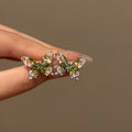 Light Luxury Zircon Mint Butterfly Alloy Stud Earrings For Women 2025 Elegant Niche Style view 3