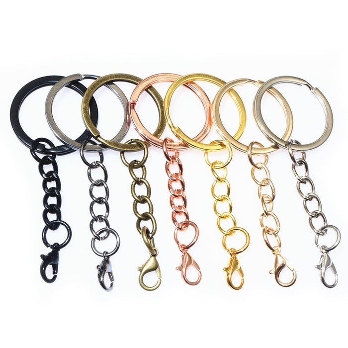 25 28 30mm DIY Keychain Accessories With Key Ring Lobster Clasp And 8mm Jump Ring