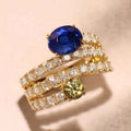 Old Money Style Spiral Multi Layer Ring With Faux Sapphire For Women Designer Fashion Jewelry view 1