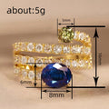 Old Money Style Spiral Multi Layer Ring With Faux Sapphire For Women Designer Fashion Jewelry view 4