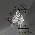 Open Leaf Feather Ring, Light Luxury Adjustable Fashion Ring For Elegant Daily Hand Jewelry view 4