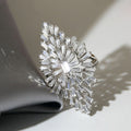 Women's Marquise Burst Quadrilateral Statement Ring, Luxury Banquet Style Fashion Jewelry view 1