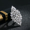 Women's Marquise Burst Quadrilateral Statement Ring, Luxury Banquet Style Fashion Jewelry view 2
