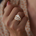 Princess Palace Style Women's Ring Semi Round Geometric Micro Pave Three Layer Fashion Accessory view 3