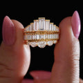 Princess Palace Style Women's Ring Semi Round Geometric Micro Pave Three Layer Fashion Accessory view 1