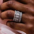 Heavy Luxury Four Piece Stacking Ring Set For Women Inlaid Elegant Fashion Jewelry Accessories view 1