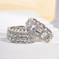 Heavy Luxury Four Piece Stacking Ring Set For Women Inlaid Elegant Fashion Jewelry Accessories view 5