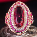Luxury Palace Style Elegant Women's Ring Heavy Sparkling European American Magazine Statement Jewelry view 2