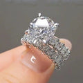 Luxury Four Prong Inlaid Women's Couple Ring Wedding Party Old Money Style Jewelry view 1