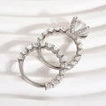 Luxury Four Prong Inlaid Women's Couple Ring Wedding Party Old Money Style Jewelry view 3