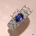 Designer Imitation Blue Sapphire Women's Ring With Double Claw Setting, Elegant Jewelry view 4