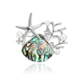 Alloy Abalone Shell Starfish Brooch Pin For Women's Apparel Decoration view 1