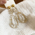 2026 New Transparent Resin Irregular Geometric Stud Earrings, Bohemian Statement Light Luxury Style view 4