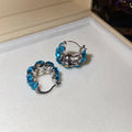 Light Luxury Alloy Full Rhinestone Hoop Ear Cuff Earrings For Women Minimalist Geometric Round Design view 3